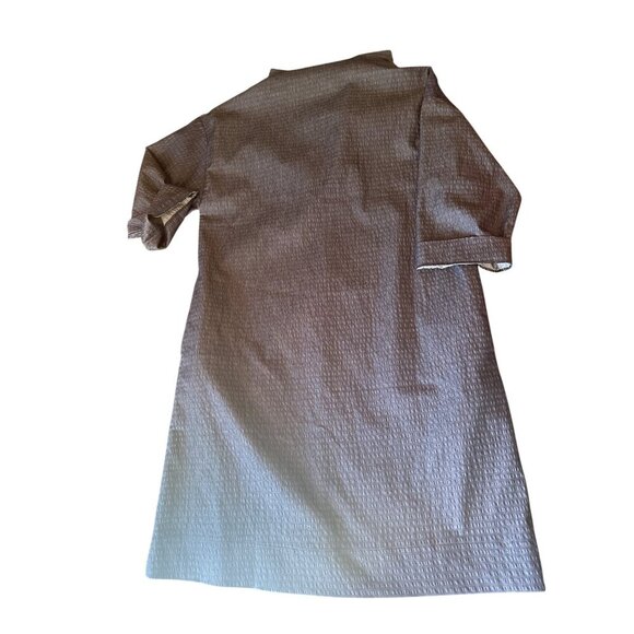 Ozai N Ku Textured Navy Tunic Dress XS Made In Greece 35% Cotton 65% Polyester S - Picture 6 of 6